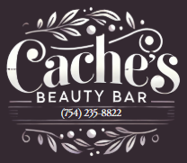 The logo for cache's beauty bar